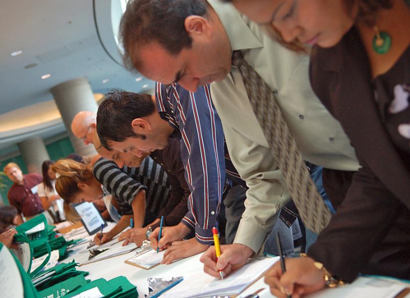 There are almost 4.5 times as many unemployed people as jobs