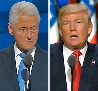 Bill Clinton and Donald Trump