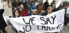 Marching against budget cuts at the University of Vermont