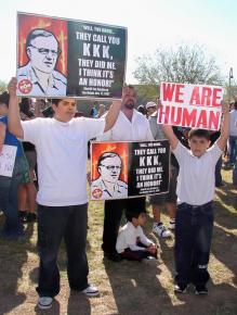 Protesting Maricopa County Sheriff Joe Arpaio