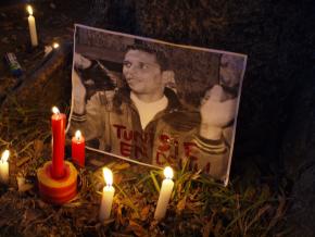 A memorial for Mohamed Bouazizi, whose desperate act spurred the revolt in Tunisia