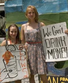 Protesting the effects of fracking on the water supply