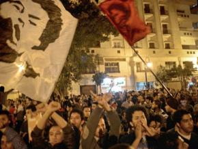 Protesters marching on the Shura Council in Cairo